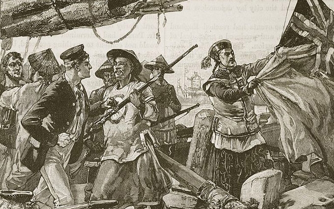 1856年10月23日英国以亚罗号事件挑起第二次鸦片战争