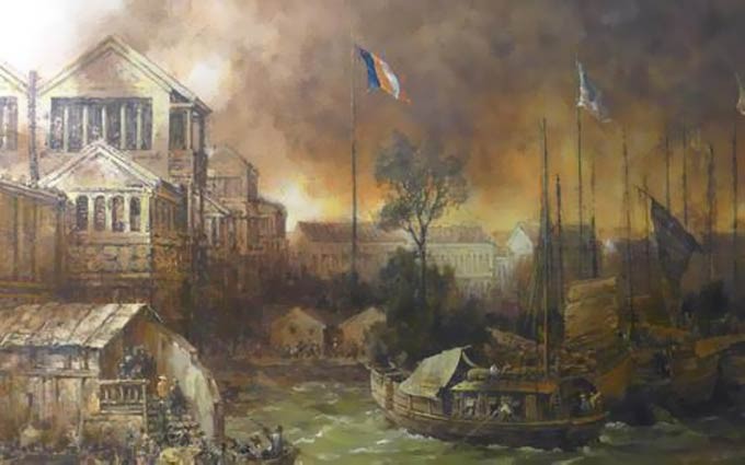 1856年12月14日十三行商行被大火烧毁