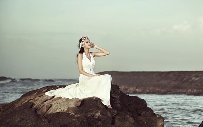 滨海浪漫 纯美模特梦幻酷似Anglababy