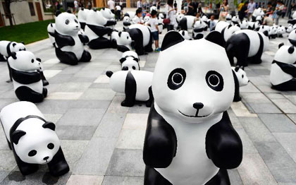 今日到乐峰广场去看“1STPanda”熊猫展