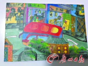 22名小学生绘最长广州六米骑楼通草画