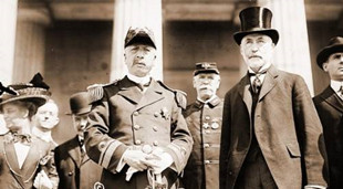 1917年7月22日海军总长程璧光率第一舰队南下广州护法并发表拥护护法宣言