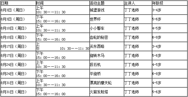 2014年8月越秀区图书馆“玩具坊”活动预告