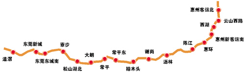莞惠城际的站点 莞惠城际时速提至200公里