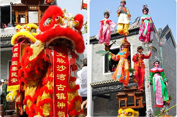 清明节旅游到沙湾古镇看醒狮！