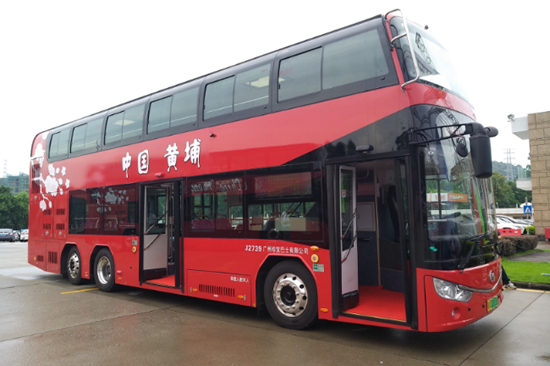 广州纯电动双层巴士公交观光线路正式开通 可观赏羊城八景